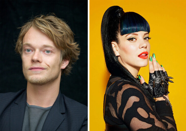 Del lado izquierdo Alfie Allen y Lily Allen del lado derecho