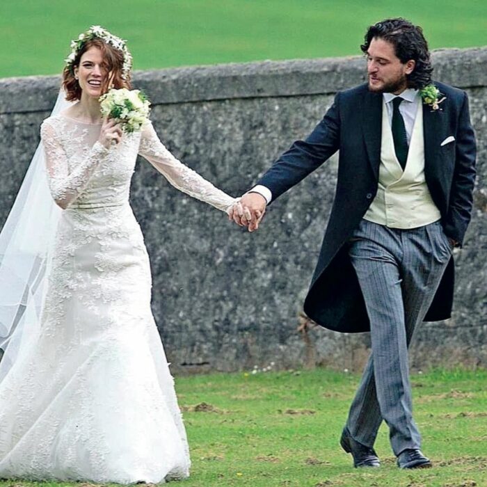 Kit Harrington y Rose Leslie el día de su boda