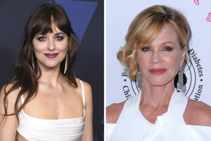 Del lado izquierdo Dakota Johnson y Melanie Griffith del lado derecho