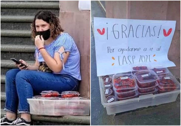 Anna Luara estudiante mexicana seleccionada por la NASA vendiendo gomitas 