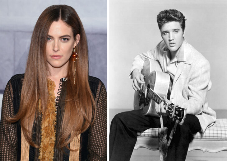 Del lado izquierdo Riley Keough y Elvis Presley del lado derecho