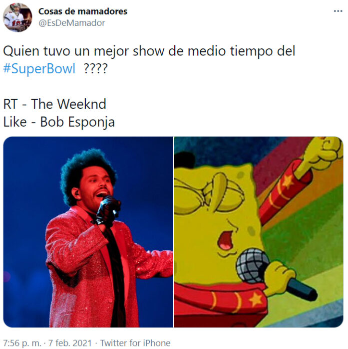 Screen Shot de Twitter con memes del medio tiempo del Super Bowl