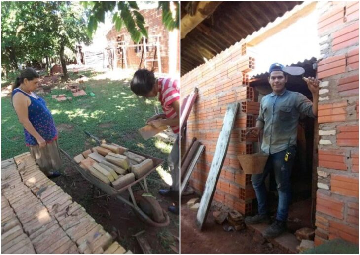 Guido Penayo junto a su familia construyendo su casa; Youtuber construye casa para su familia con las ganancias de sus vídeos de cocina