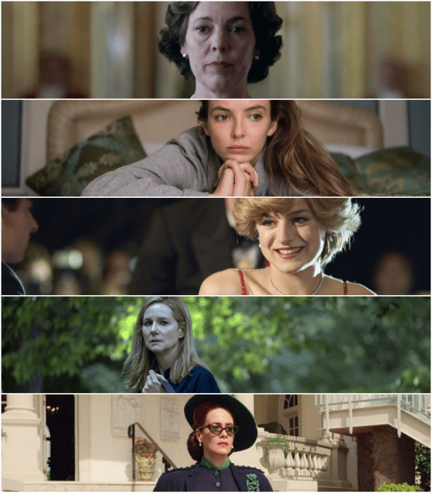 Olivia Colman (“The Crown”)   Jodie Comer (“Killing Eve”)  Emma Corrin (“The Crown”)   Laura Linney (“Ozark”)   Sarah Paulson (“Ratched”) 