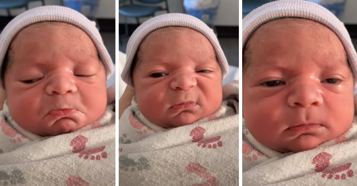 Bebe Recien Nacido Se Hace Viral Por Su Carita De Desprecio