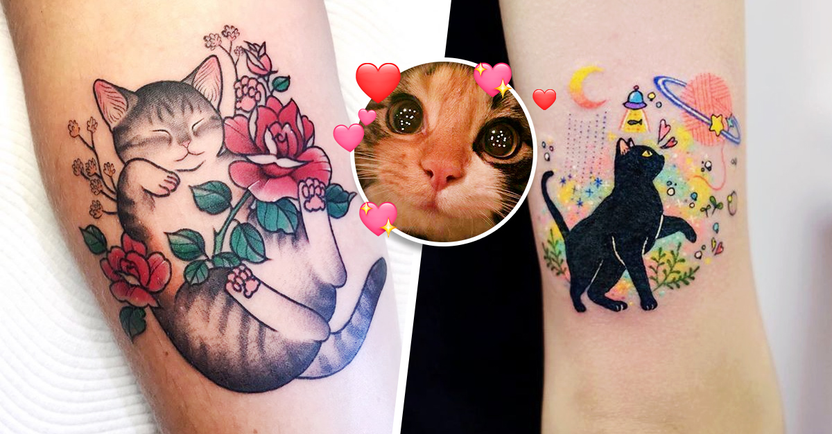 22 Tatuajes de gatos para llevar a tu 'michi' a todos lados