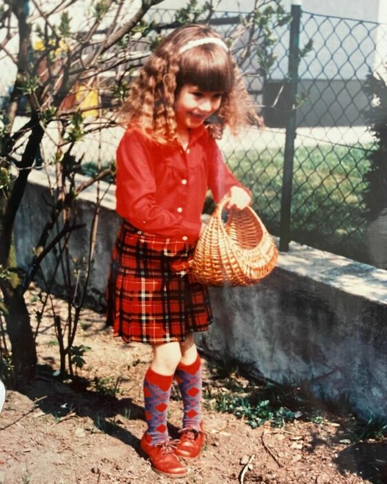 Heidi Klum cuando era niña posando para una fotografía