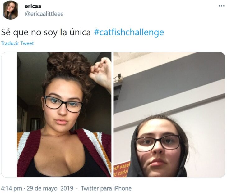 Screenshot de Twitter con el #CatfishChallenge 13