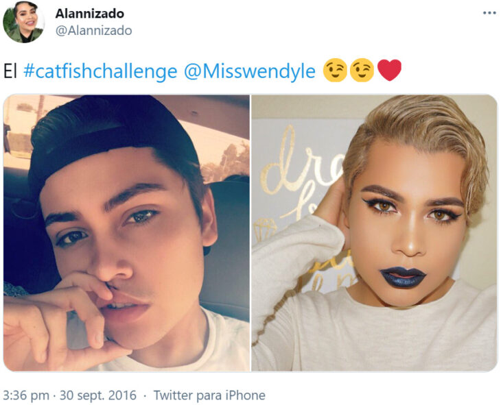 Screenshot de Twitter con el #CatfishChallenge 15