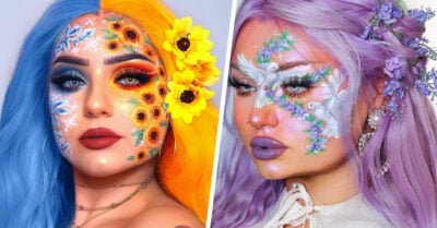 Maquilla su rostro con obras de arte como terapia