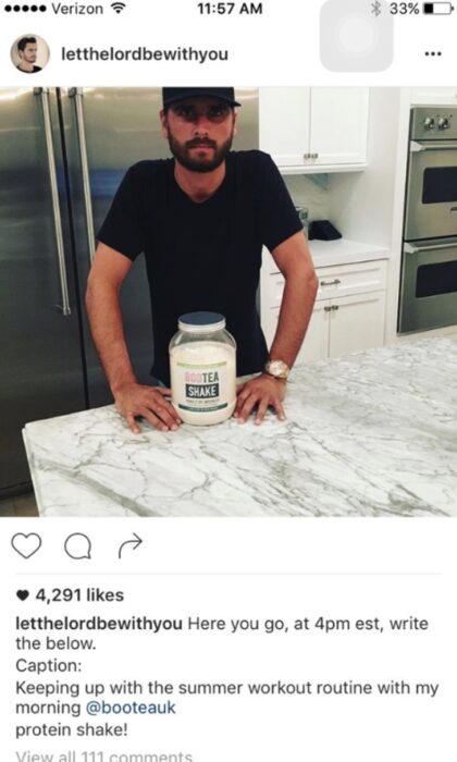 Comentario en twitter de Scott Disick