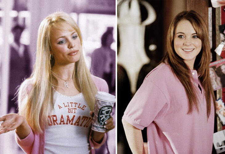 Del lado izquierdo Regina George de 'Chicas pesadas', del lado derecho Cady Heron de 'Chicas pesadas'