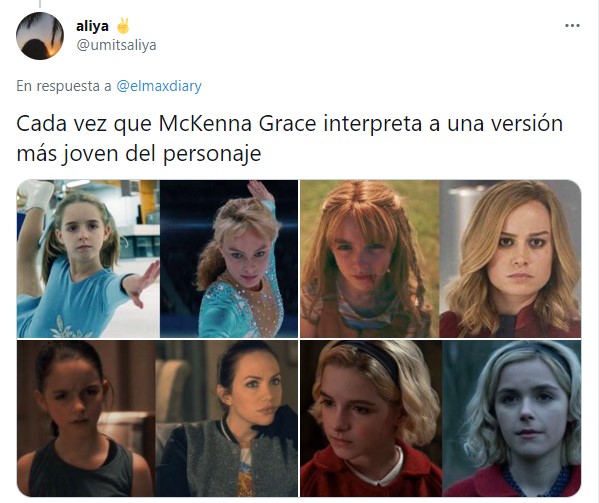 Comparación de la persona original y el personaje de diferentes series como Sabrina