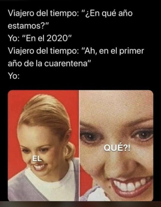 Meme haciendo alusión al primer año de la pandemia