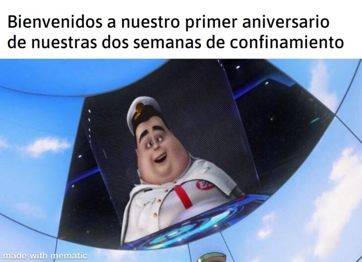 Meme haciendo alusión al primer año de la pandemia