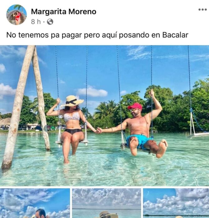 Pareja de novios paseando en la playa tomados de la mano; Mexicanos están compartiendo fotos de sus viajes con ingeniosas rimas