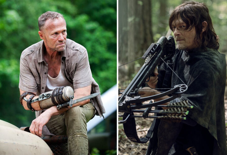 Del lado izquierdo Merle Dixon de 'The Walking Dead', del lado derecho Daryl Dixon de 'The Walking Dead'