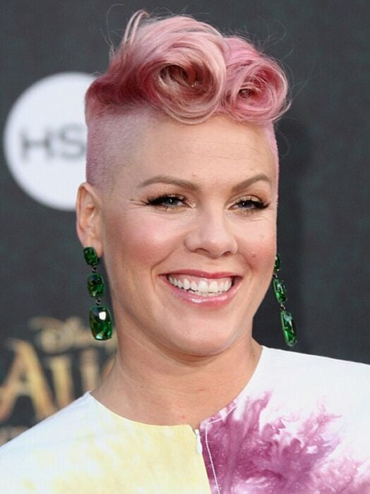 Pink con el cabello rosa