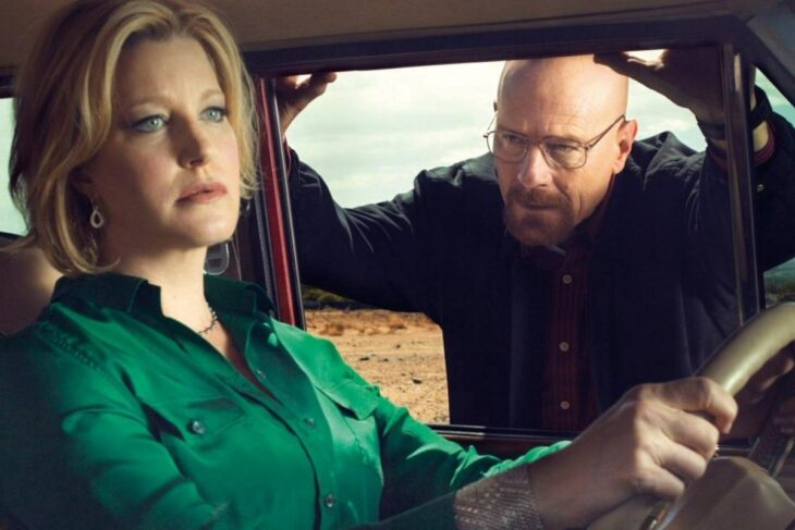 Walter White junto a su esposa Skiler conversando en una camioneta 