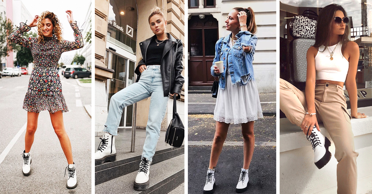 15 outfits para combinar tus fantásticas Dr. Martens blancas