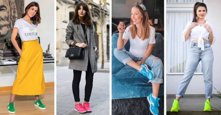 13 Outfits con tenis neón para deslumbrar a cada