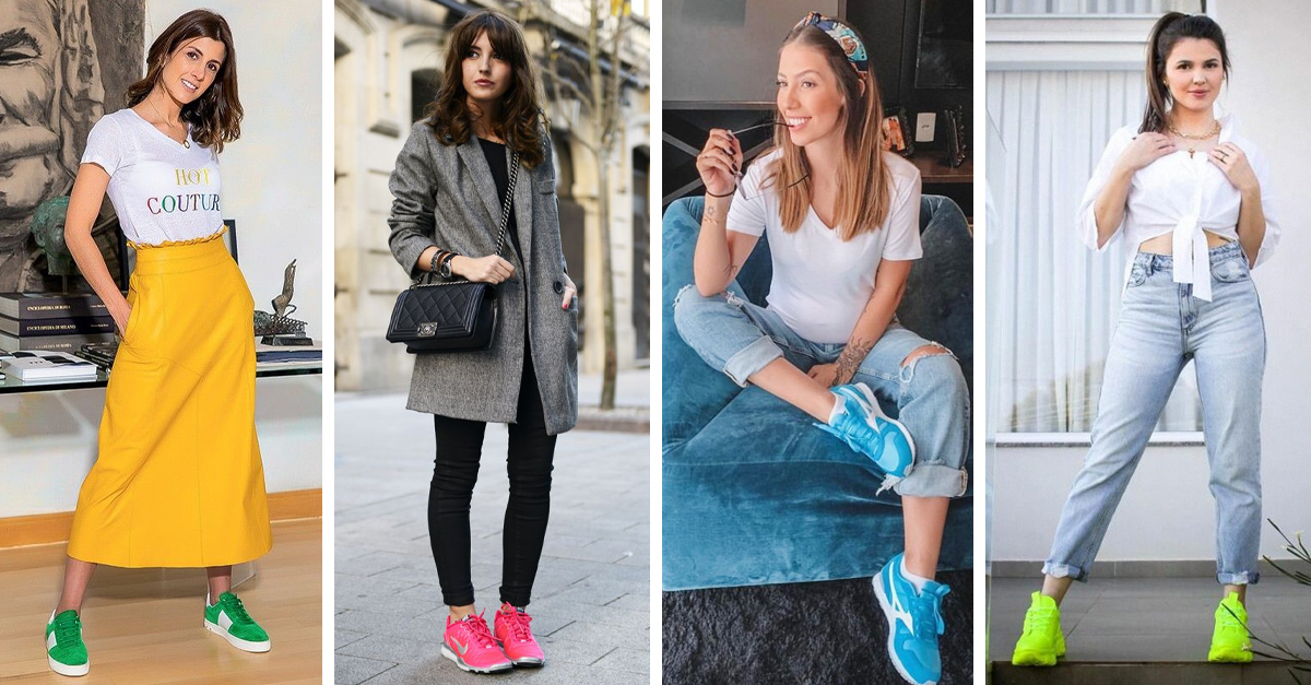 13 Outfits con tenis neón para deslumbrar a cada paso