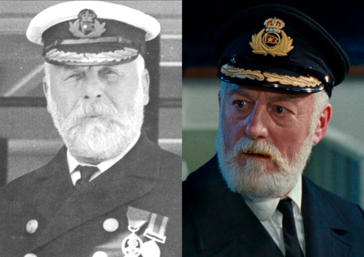 Capitán Edward Smithvs personaje que los interpretó en la película Titanic 