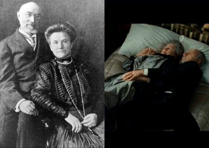 Ida e Isidore Strauss en la vida real vs la pareja que los interpretó en Titanic 