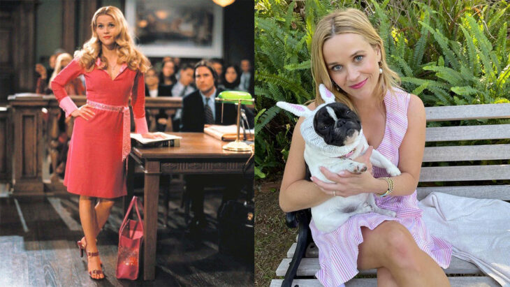 Antes y después de Reese Witherspoon en la película Legalmente rubia  