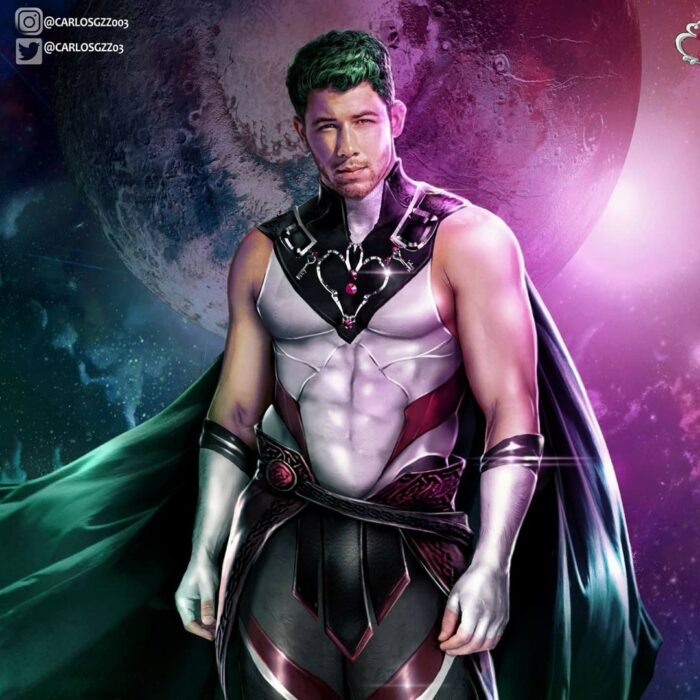 Nick Jonas  como una Sailor Scout, Ilustración de Carloz Gzz ; Artista transforma a celebridades masculinas en sailor scout