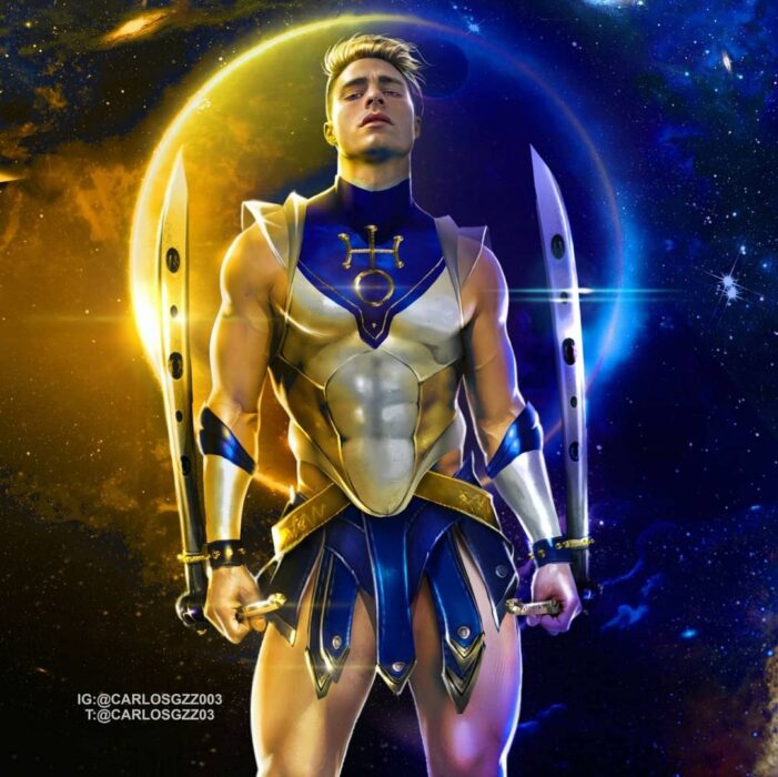 Colton Haynes  como una Sailor Scout, Ilustración de Carloz Gzz ; Artista transforma a celebridades masculinas en sailor scout