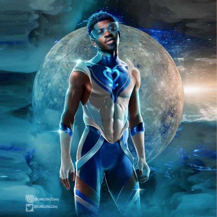 Lil Nas X  como una Sailor Scout, Ilustración de Carloz Gzz ; Artista transforma a celebridades masculinas en sailor scout