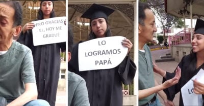 Joven se gradúa y sorprende a su papá, un hombre que lustra zapatos en las calles