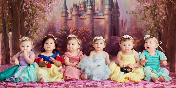 Niñas disfrazadas como princesas Disney