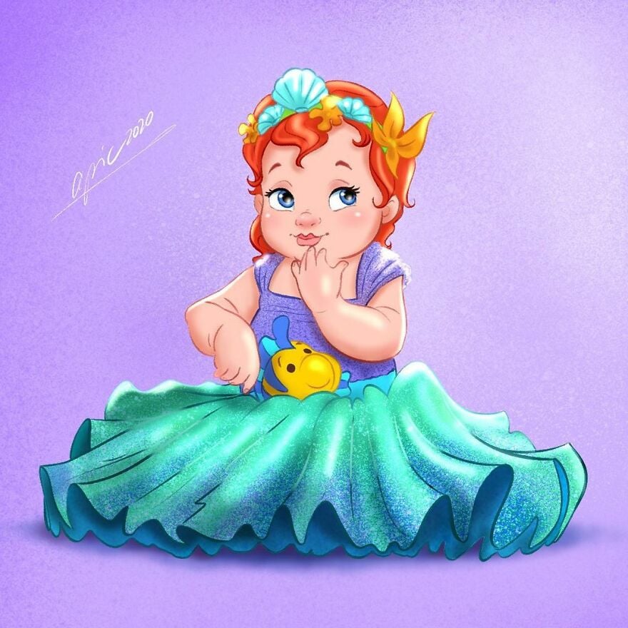 Artista transforma a princesas y villanas Disney en bebés