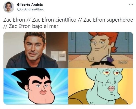 meme sobre el cambio de look de Zac Efron; Zac Efron apareció con un cambio de look y sorprende en redes sociales