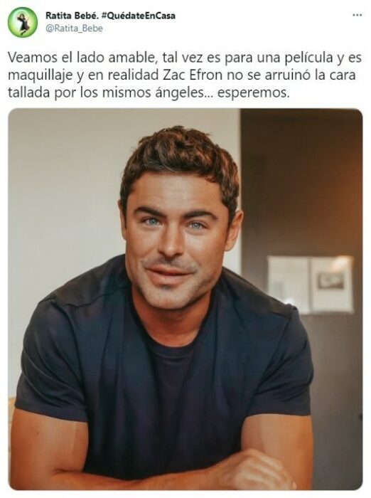 meme sobre el cambio de look de Zac Efron; Zac Efron apareció con un cambio de look y sorprende en redes sociales