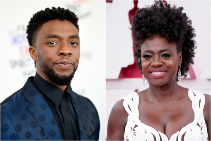 Viola Davis junto a Chadwick Boseman, recordando al actor durante akl entrega de los premios oscar