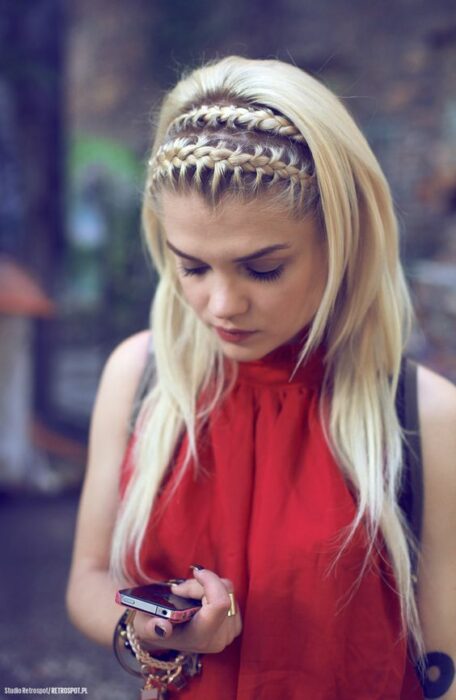 trenza de diadema doble ;13 trenzas con cabello suelto para esos días ni de frío ni calor