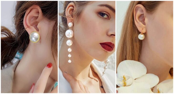 chicas usando pendientes con perlas; 7 Tipos de aretes que toda chica debería tener en su alhajero