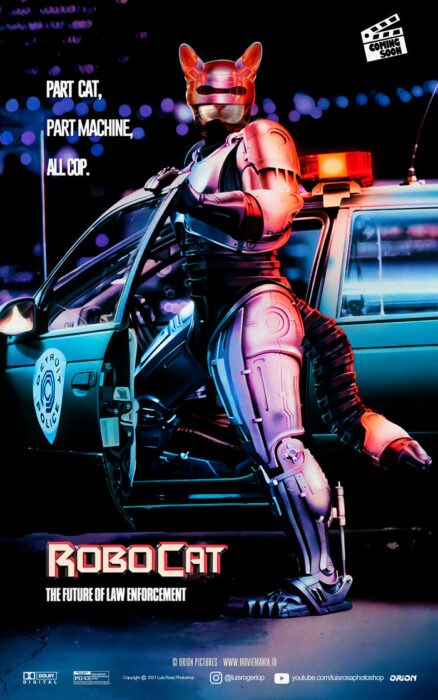 Robocop ;Artista remplaza actores con mininos en posters de películas famosas 