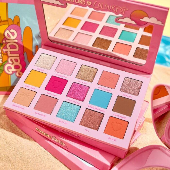 Paleta de sombras de Barbie Malibú; ColourPop y Barbie Malibu lanzan línea de maquillaje