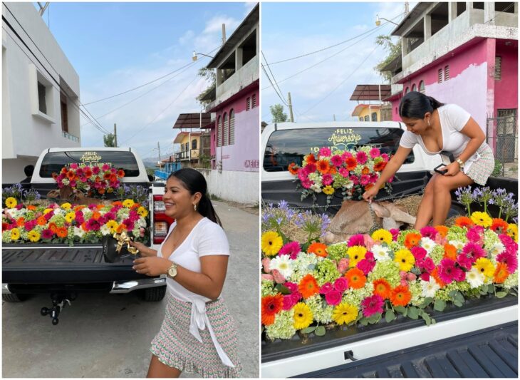 Chica recibiendo un becerro como regalo; Galán le regala un becerro a su novia por su primer aniversario