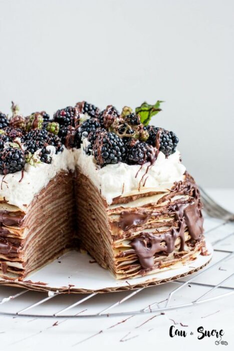 Pastel mil hojas con chocolate ;18 Hermosos pasteles de moras que querrás presumir en Instagram