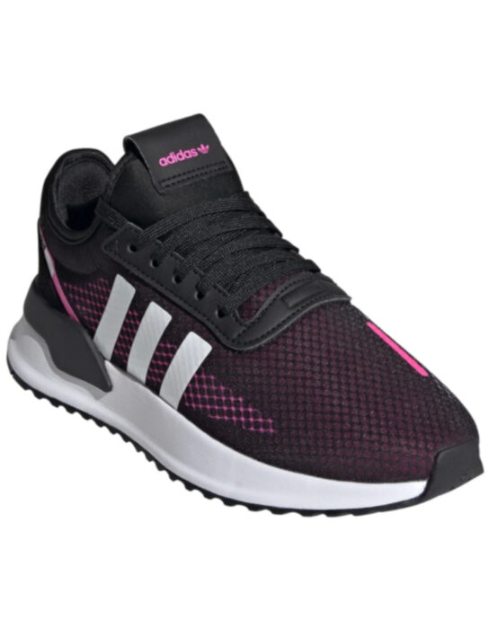 Tenis adidas negros con rosa y detalles en blanco