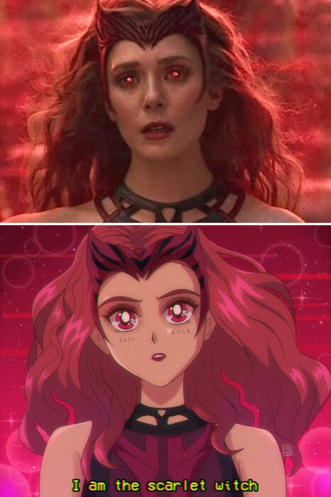 Wanda Vision recreado en anime