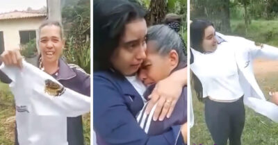 Concluye sus estudios en veterinaria y sorprende a mamá con su triunfo