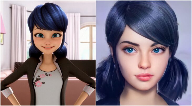 Marinette ilustrado con aspecto real por Darky Artists; Artista redibuja a personajes animados como personas y el resultado es chulísimo