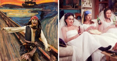 Artista combina personajes pop con famosas pinturas que querrás en la sala de tu casa