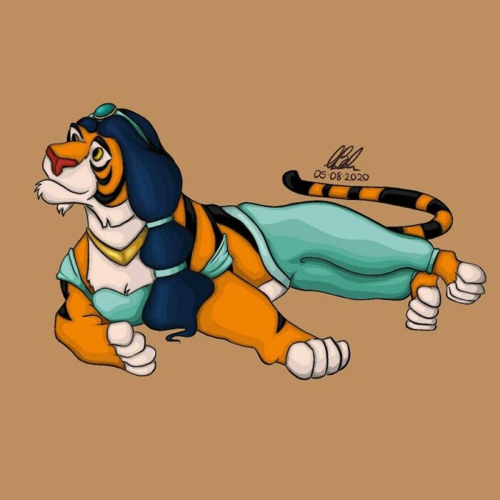 Rajah ;Artista convierte a mascotas Disney en protagonistas de cuentos de hadas 